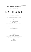 Abhandlung von Pierre-Henri Duboué über die Ausbreitung der Tollwutviren, veröffentlicht 1887