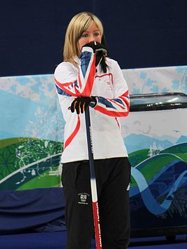 Eve Muirhead tijdens de Olympische Winterspelen 2014