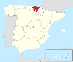 Location of Euskadi in Iberian peninsula