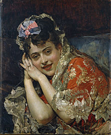 Aline Masson à la mantille blanche, vers 1875, Madrid, musée du Prado.