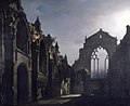 Image 10 The Ruins of Holyrood Chapel Painting: Louis Daguerre The Ruins of Holyrood Chapel is an oil painting on canvas completed by Louis Daguerre in c. 1824. It depicts Holyrood Abbey, once the official residence of the Monarch of the United Kingdom in Edinburgh, Scotland, lit by moonlight. The painting is now held by the Walker Art Gallery in Liverpool. More featured pictures