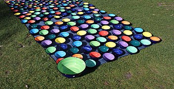 Bowls laid out for sale at the Queenstown market.jpg