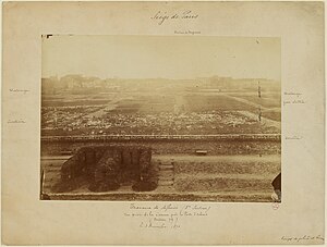 Travaux de défense, durant le siège de Paris. Vue prise de la caserne près la porte d'Orléans