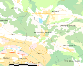 Poziția localității Châtillon-sur-Cluses