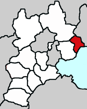 Lage von Qinhuangdao (rot) in der Provinz Hebei (weiß)