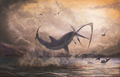 Cretoxyrhina, jedna od najvećih krednih ajkula, napada Pteranodon u Western Interior Seaway