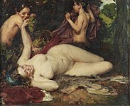 Изaбель Лилиан Глоаг. «A bacchante and fauns». Между 1902 и 1912 годами.