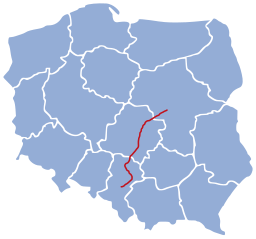 Poloha trati na území Polska