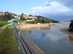 Placha de Toña y anvista d'o ferrocarril Amorebieta-Bermeu