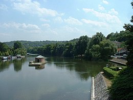 Site de l'ancienne machine de Marly aujourd'hui, vu de l'aval.