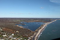 Trustom Pond, uma lagoa em South Kingstown