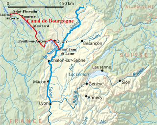 Verlauf des Canal de Bourgogne