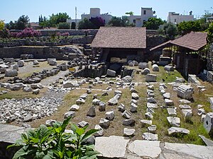 The ruins of the Mausoleum of Maussollos, one of the Seven Wonders of the Ancient World