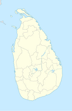 Mapa konturowa Sri Lanki, w centrum znajduje się punkt z opisem „Zabytkowe miasto Polonnaruwa”