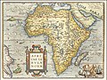 El 1570, en aquest mapa holandès el Níger és confós amb el Senegal. El riu real desemboca al golf de Benín.