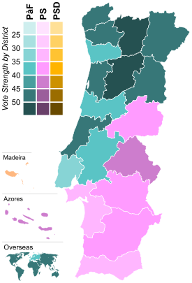 Strongest party by district.