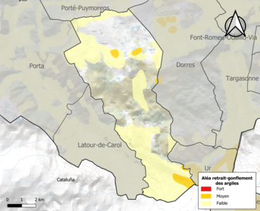 Carte des zones d'aléa retrait-gonflement des argiles.