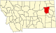 State map highlighting McCone County