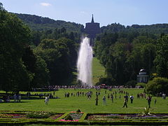 Vista della fontana e del monumento di Ercole dal castello di Wilhelmshöhe