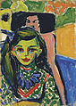 Ernst Ludwig Kirchner: Fränzi před vyřezávaným křeslem