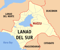 Mapa ning Lanao del Sur ampong Masiu ilage