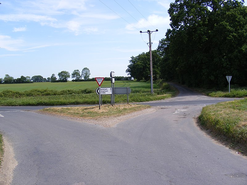 File:Reepham Road approaching the B1145 Dereham Road - geograph.org.uk - 2429541.jpg