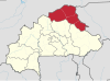 Localisation de la région du Sahel au Burkina Faso.