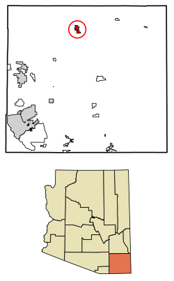 Location of Willcox in Cochise County, Arizona