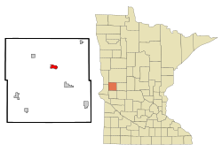 Location of Elbow Lake within Grant County, Minnesota