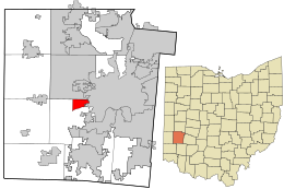 Location in Montgomery County and the state of Ohio.