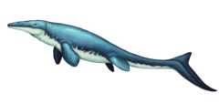 Life restoration of mosasaur