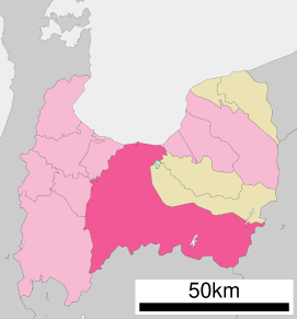 Lokasi Toyama di Prefektur Toyama