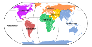 統合軍の地域管轄地図