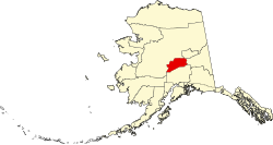 map of Alaska highlighting Denali Borough