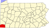 State map highlighting Greene County