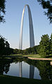 Gateway Arch Saint Louisissa Missourissa on ylösalaisen ketjukäyrän muotoinen kaari.