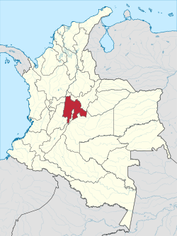 Cundinamarca and Bogotá D.C. are shown in red