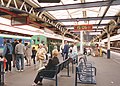 Passengers in a train station