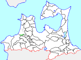 森田村の県内位置図