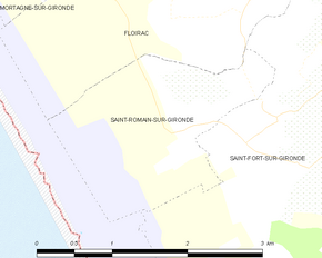 Poziția localității Saint-Romain-sur-Gironde