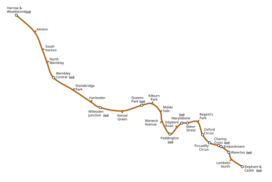 ベーカールー線の路線図