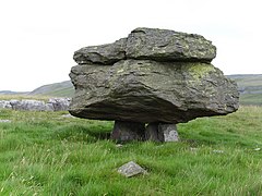 One of the Norber erratics in North Yorkshire, England.