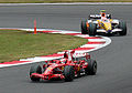 Piquet chasing after Räikkönen at the Japanese GP