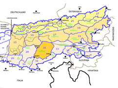 Les subdivisions des Alpes orientales selon la SIOUSA ; les Dolomites correspondent au numéro 31.