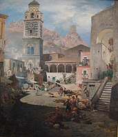 Market Square in Amalfi, 1876. Alte Nationalgalerie, Berlino.