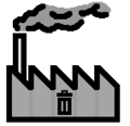 Incineration plant map icon