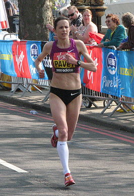 Pavey tijdens de London Marathon 2011