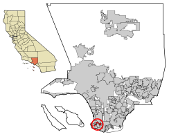 Location of Rolling Hills Estates in Los Angeles County, California