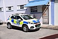 A Chevrolet Trax using yellow-and-blue markings