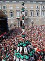 Premier pilar de vuit amb folre i manilles descarregat à Barcelone, Castellers de Vilafranca, 25/09/2005.